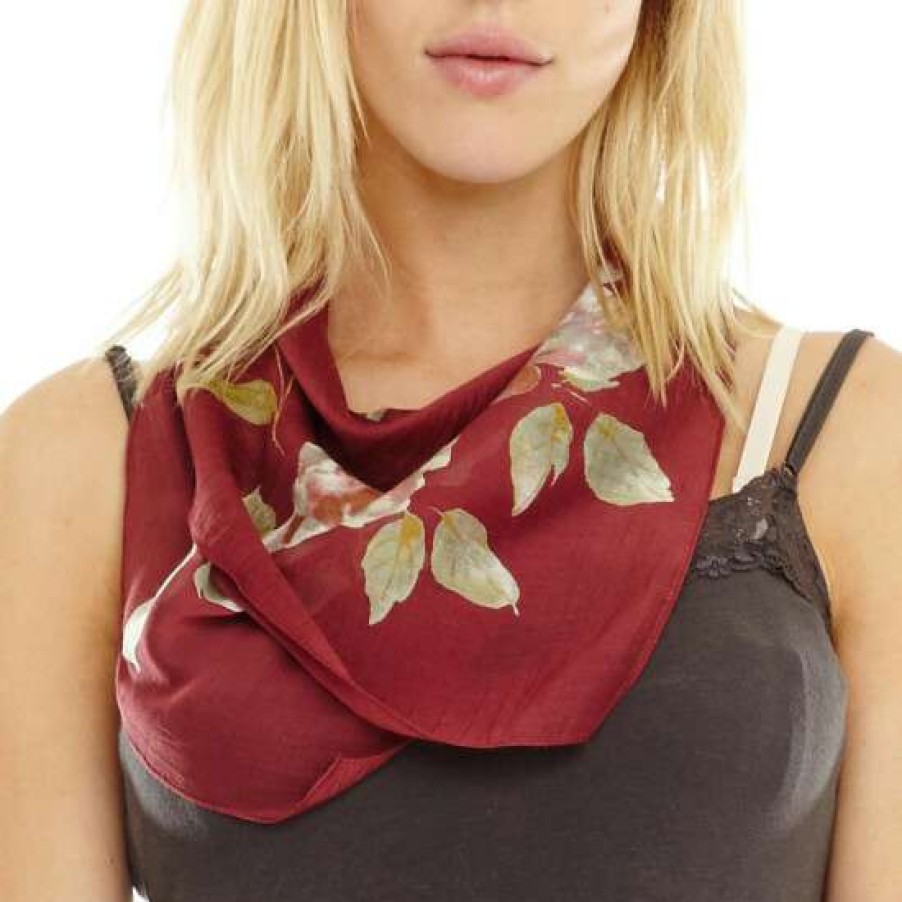 Women'S Clothing * | Best Deal Aratta Maroon Fall Roses Bandana