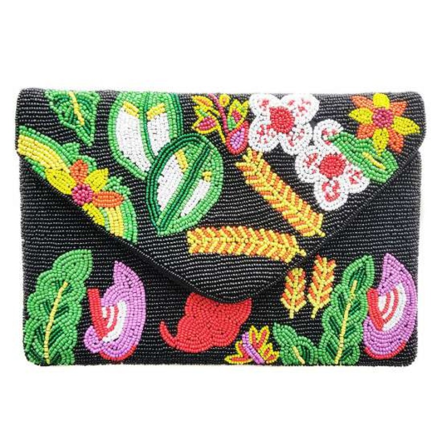 Handbags & Wallets For Women * | Budget Aratta Fantasy Hand-Embellished Clutch