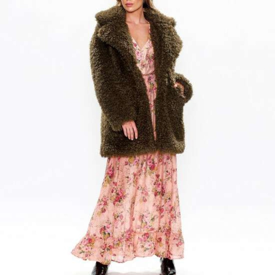 Women'S Clothing * | Hot Sale Aratta Fayre Fur Coat -Brown