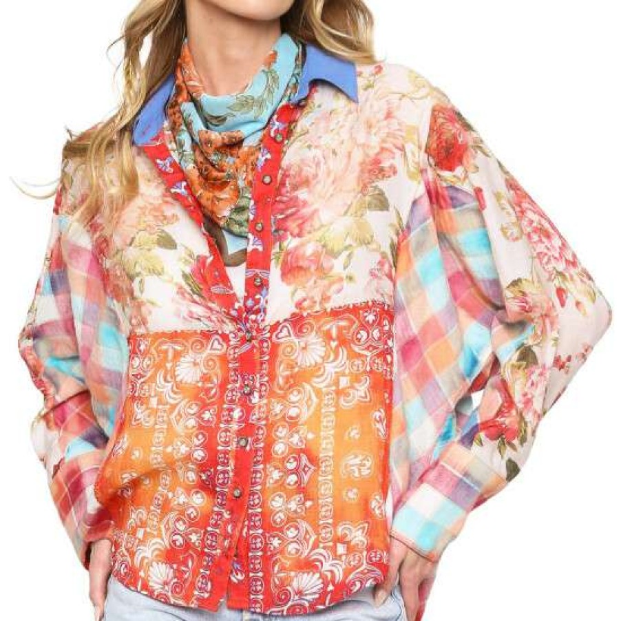 Women'S Clothing * | Best Sale Aratta Tie Dye Independence Day Shirt