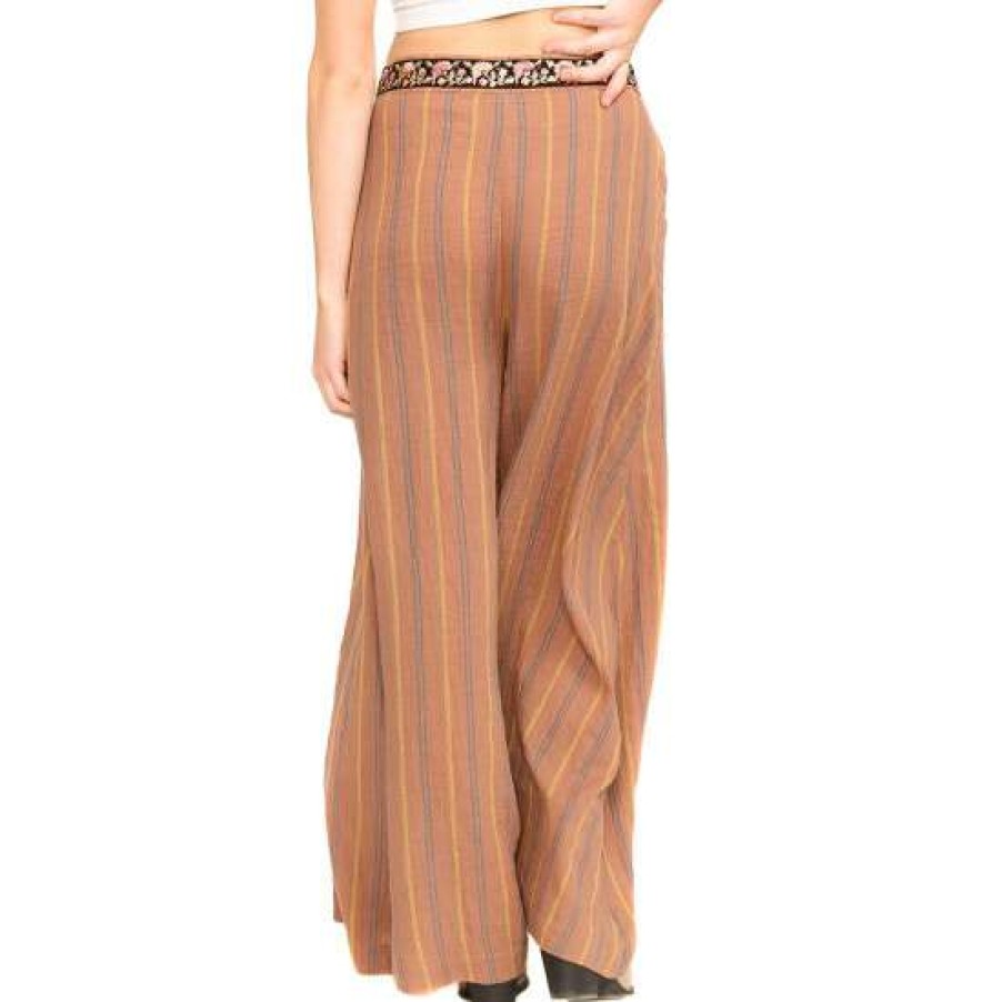 Women'S Clothing * | Top 10 Aratta Mariah Stripe Pants Brown Brown