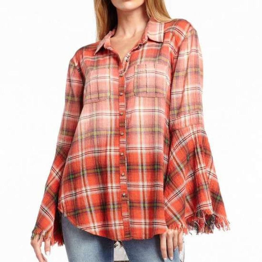 Women'S Clothing * | Cheapest Aratta Isabella Bell Sleeve Shirt