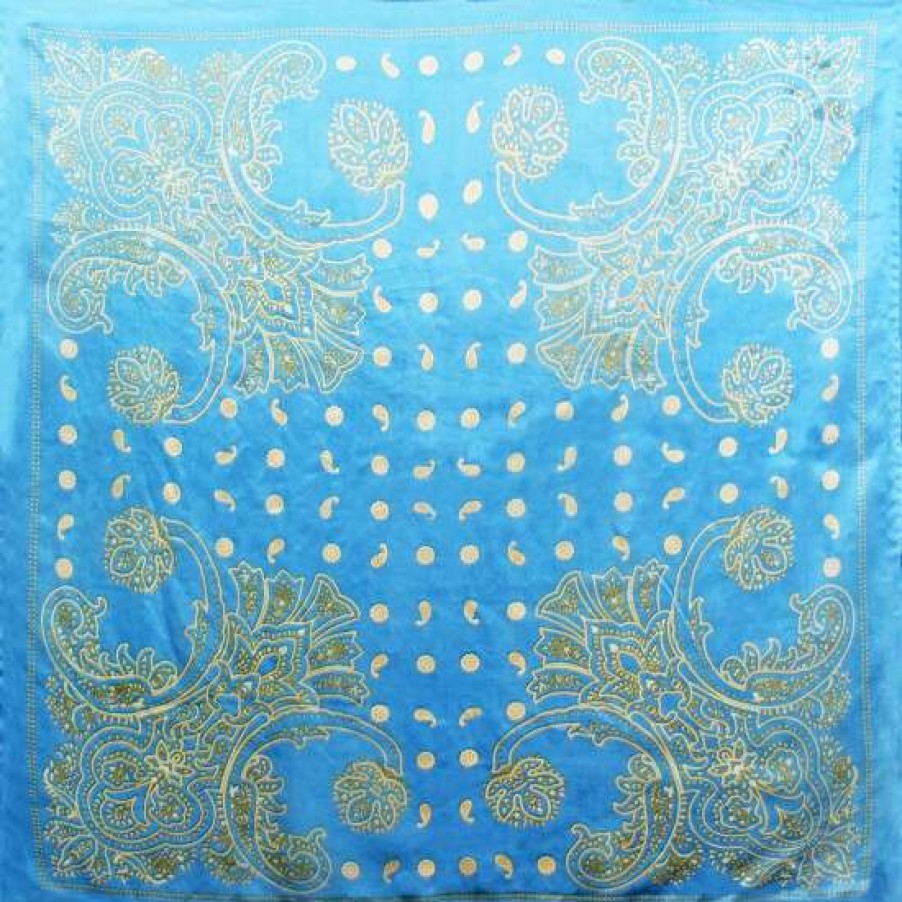 Fashion Accessories * | Hot Sale Aratta Sky Blue Bandana Time