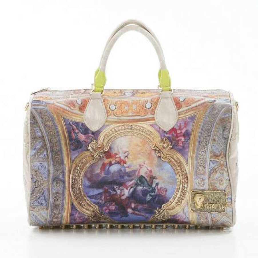 Handbags & Wallets For Women * | Budget Aratta Large Ivory Renaissance Handbag