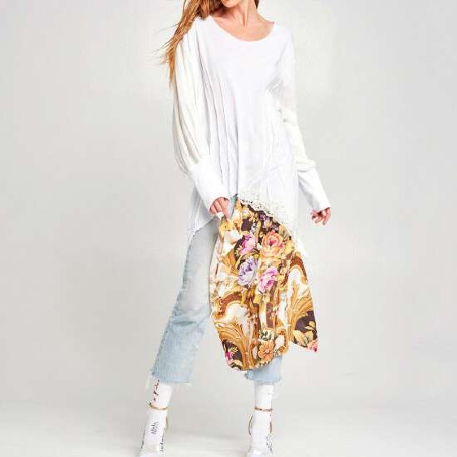 Women'S Clothing * | Top 10 Aratta White & Black Gianni Touch Top