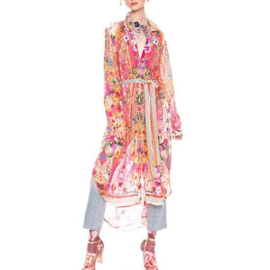 Women'S Clothing * | Best Pirce Aratta Bohemian Goddess Shirt Dress Pearl Pearl