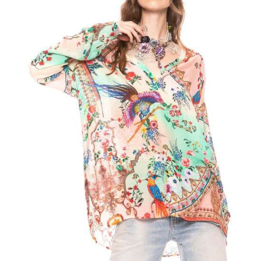 Women'S Clothing * | Cheapest Aratta Eva'S Garden Blouse Pearl Pearl