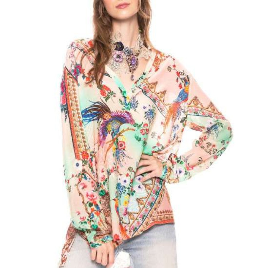 Women'S Clothing * | Cheapest Aratta Eva'S Garden Blouse Pearl Pearl