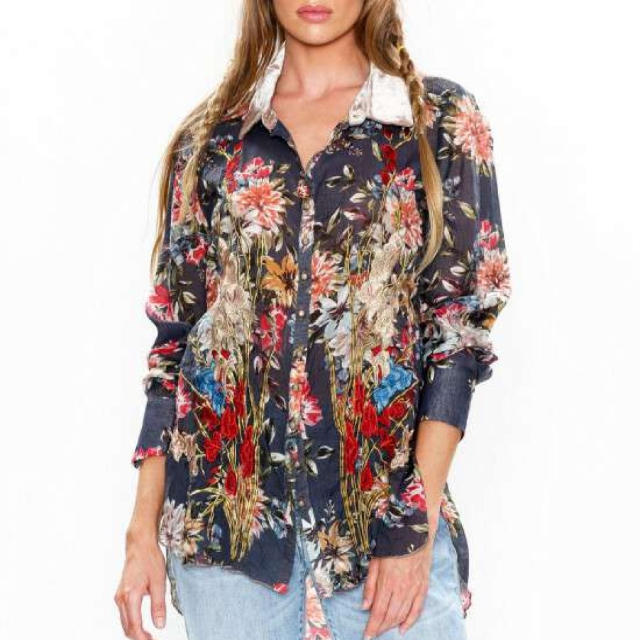 Women'S Clothing * | Buy Aratta Floral Frenzy Shirt