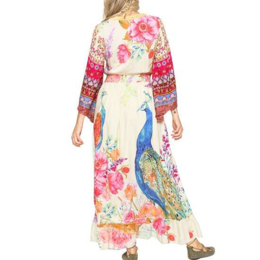 Women'S Clothing * | Best Deal Aratta Peacock Paradise Maxi Dress