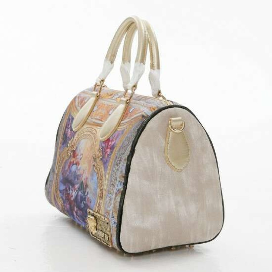 Handbags & Wallets For Women * | Best Pirce Aratta Medium Ivory Renaissance Handbag